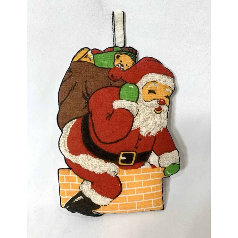 Christmas Pot Holder Santa Vintage Phillipines Foam filled Hot mat‎
